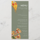 Menu Sage Green PIZZA Moderne Minimal Wedding (Voorkant)