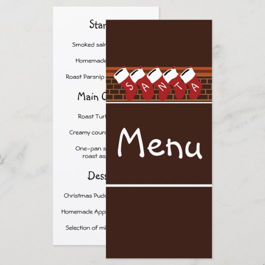 Menu Santa Kerstmis (Voorkant / Achterkant)