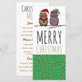 Menu Santa Owl en Elf Owl (Voorkant / Achterkant)