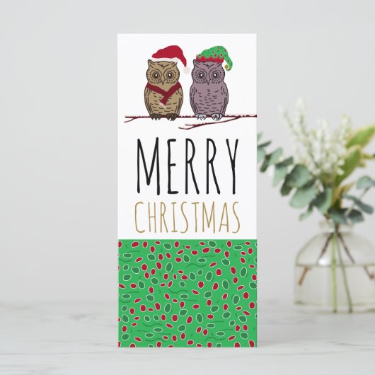 Menu Santa Owl en Elf Owl (Staand voorkant)