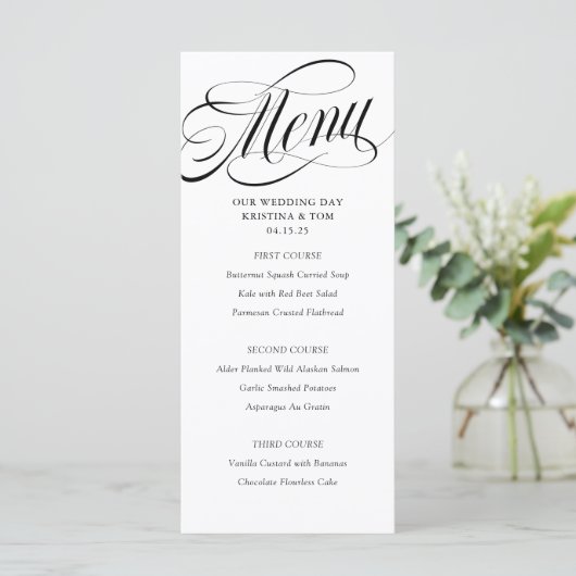 Menu Scripty Wedding Day (Staand voorkant)