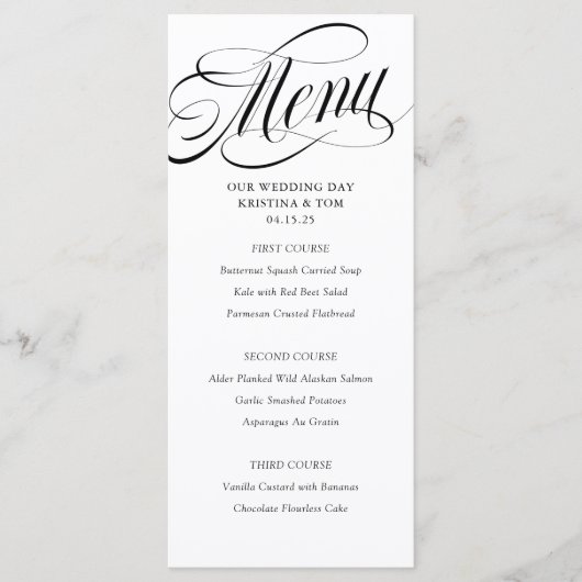 Menu Scripty Wedding Day (Voorkant)