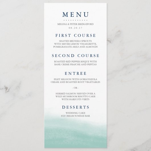 Menu Seaglass Tides Weddenschap (Voorkant)