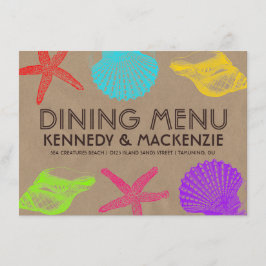 Menu Seashore Craft Wedding