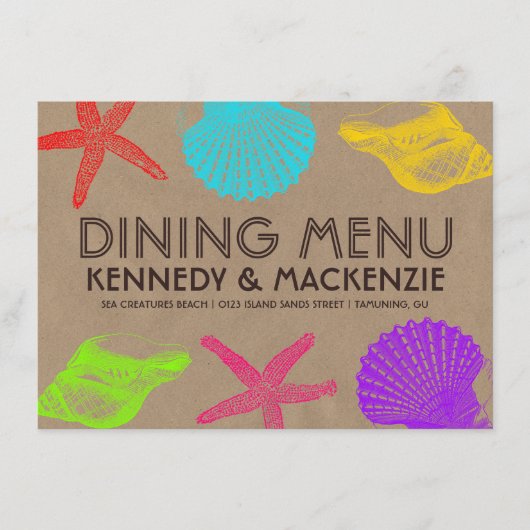 Menu Seashore Craft Wedding (Voorkant)