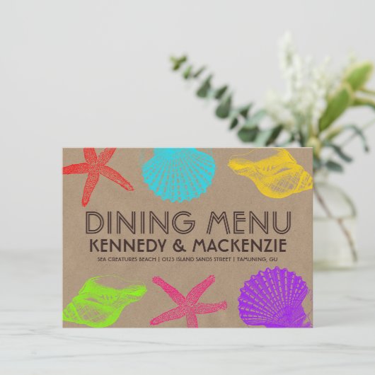 Menu Seashore Craft Wedding (Staand voorkant)
