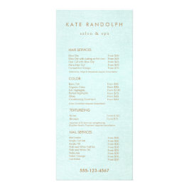 Menu Service voor Aqua Blue Salon Spa-prijslijst