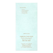 Menu Service voor Aqua Blue Salon Spa-prijslijst (Achterkant)