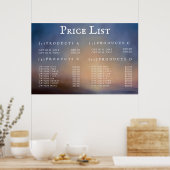 Menu Serviceprijslijst Aangepast gedrukt Poster (Keuken)