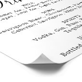 Menu Sign Moody Paarse Blooms Wedding Drinken Poster (Hoek)