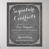 Menu Signature Cocktails | Weddenschap-decor Poster (Voorkant)
