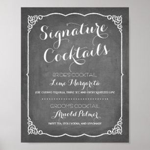 Menu Signature Cocktails   Weddenschap-decor Poster