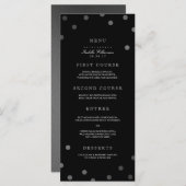 Menu Silver Confetti & Black Surprise Party (Voorkant / Achterkant)