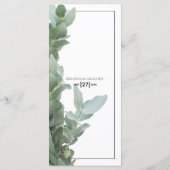 Menu Silver Dollar Eucalyptus Weddenschap (Achterkant)