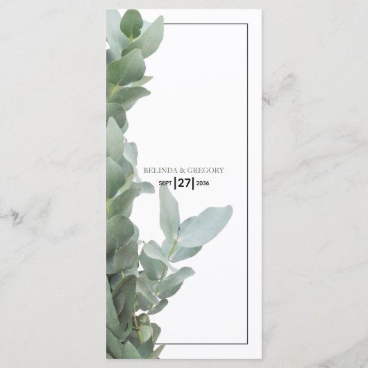 Menu Silver Dollar Eucalyptus Weddenschap (Achterkant)