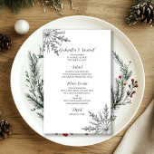 Menu Silver Tone Snowflake Winter Weddenschap