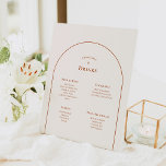 Menu Simple Boho Arch Ivory Wedding Drinken Reclamebord Met Voetstuk<br><div class="desc">Dit Eenvoudige Boho Arch Ivory Wedding Drinken Menu Pedestal Sign-ontwerp biedt een gesofisticeerd gedempt palet van neutraal ivoor, gekoppeld aan prachtige mix en luciferopties van roestterracotta, sage green en plum. De onderverklaarde elegantie van eenvoudige typografie en zachte bogen creëer een verzachtend en gepolijst estheticum met een klassieke, minimalistische stijl. De...</div>