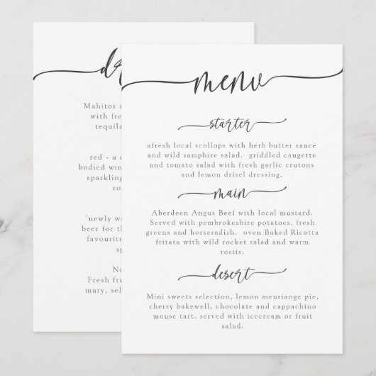 MENU sjabloon 9, Kaart (Voorkant / Achterkant)