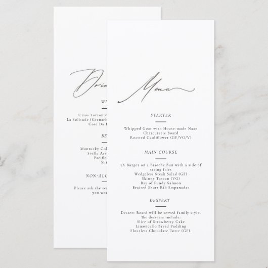 Menu-Sjabloon Menu (Voorkant / Achterkant)