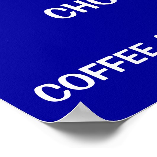 Menu sjabloon PERSONALISEER Groot marineblauw wit Poster (Hoek)