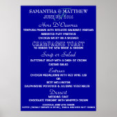 Menu sjabloon PERSONALISEER Groot marineblauw wit Poster (Voorkant)