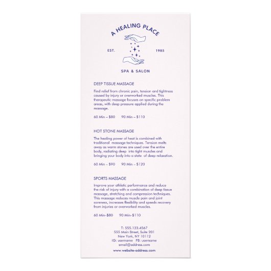 Menu Slagprijs kuuroord kuuroord hellen (Achterkant)