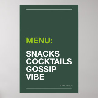 MENU: SNACKS – Grappige Keuken Poster