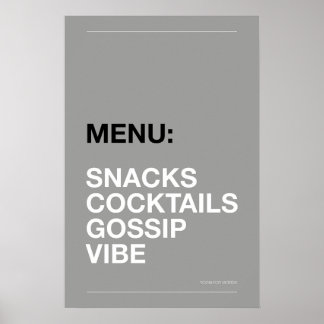 MENU: SNACKS – Grappige Keuken Poster