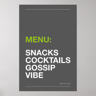 MENU: SNACKS – Grappige Keuken Poster