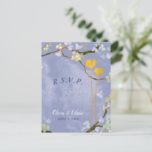 Menu Spring Blue Wedding (Lentblauw) Keuze RSVP (Staand voorkant)