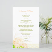 Menu Spring Peach Peony Weddenschap (Staand voorkant)