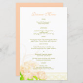 Menu Spring Peach Peony Weddenschap (Voorkant / Achterkant)