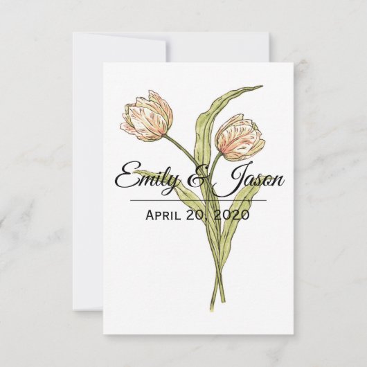 Menu Spring Tulips (volledig aanpasbaar) Kaart (Achterkant)