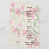 Menu Stargazer Lilies Heart Wedding (Voorkant / Achterkant)