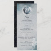 Menu Starry Moonlit Night Monogram Weddenschap (Voorkant / Achterkant)