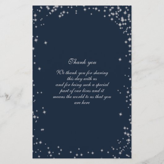 Menu Starry Sky Weddenschap (Achterkant)