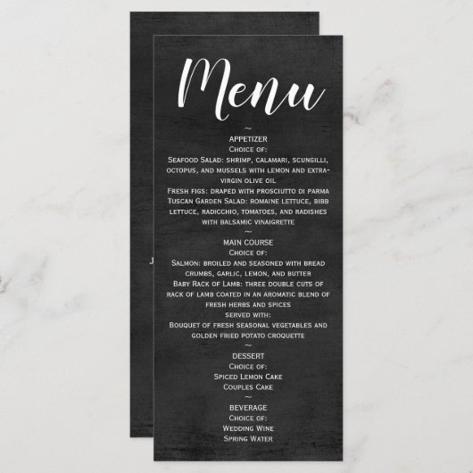 Menu - Statement krijtbordscript (Voorkant / Achterkant)