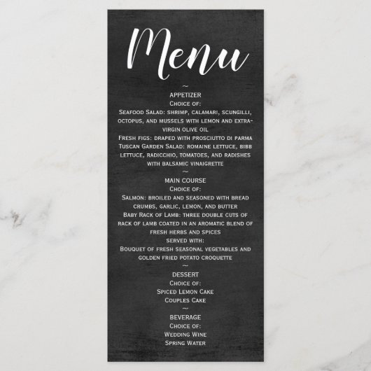 Menu - Statement krijtbordscript (Voorkant)