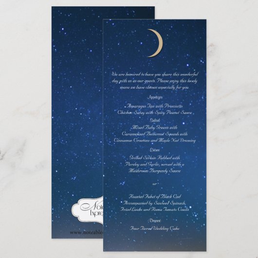 Menu Sterrennacht Wedding (Voorkant / Achterkant)