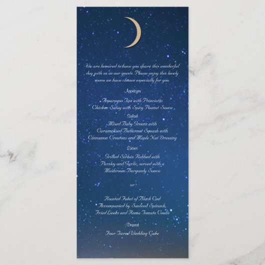 Menu Sterrennacht Wedding (Voorkant)