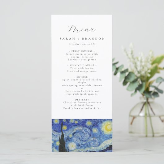 Menu Sterrennacht Wedding (Staand voorkant)