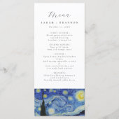 Menu Sterrennacht Wedding (Voorkant)