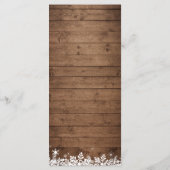 Menu String Lights Wood Rustic Winter Wedding (Achterkant)