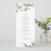 Menu Stusty Blue Floral Kaart (Staand voorkant)