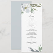 Menu Stusty Blue Floral Kaart (Voorkant / Achterkant)