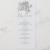 Menu Stusty Blue Floral Wedding (Voorkant)