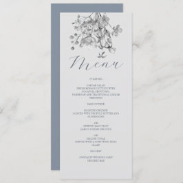 Menu Stusty Blue Floral Wedding
