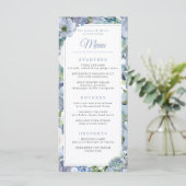 Menu Stusty Blue Floral Wedding (Staand voorkant)