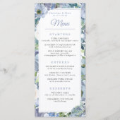 Menu Stusty Blue Floral Wedding (Voorkant)