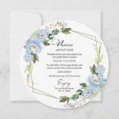 Menu Stusty Blue Geometric Vrijgezellenfeest Round Kaart (Voorkant)